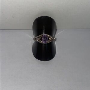 Elegant Silver and Purple Ring- STERLING